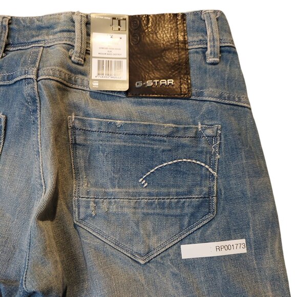 Retro Vintage G-Star Raw Refender Aged Destroyed Skinny Jeans Pants Sz 25 NWT - Picture 10 of 13
